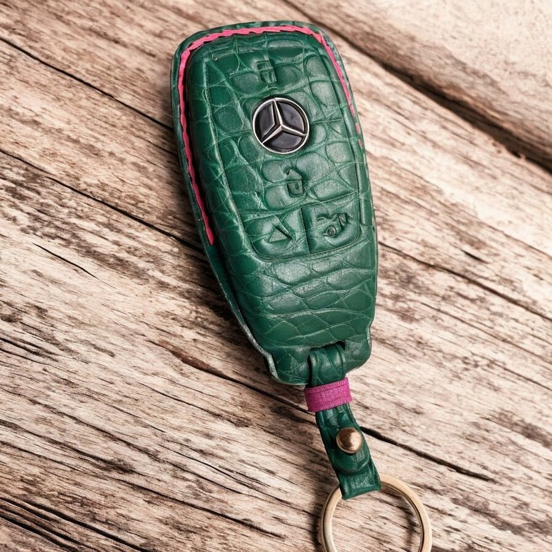Mercedes-Benz 车钥匙皮套 鳄鱼鳄鱼皮 - 钥匙链/钥匙包 - 真皮 绿色