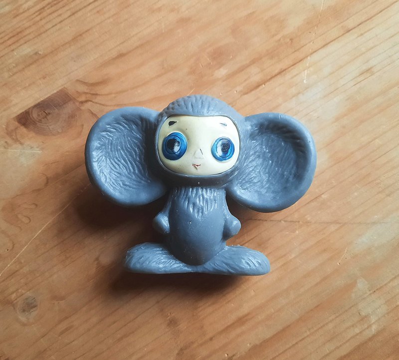 Cheburashka 苏联儿童玩具 – 卡通人物灰色动物怪物娃娃玩具 - 玩具/玩偶 - 塑料 灰色