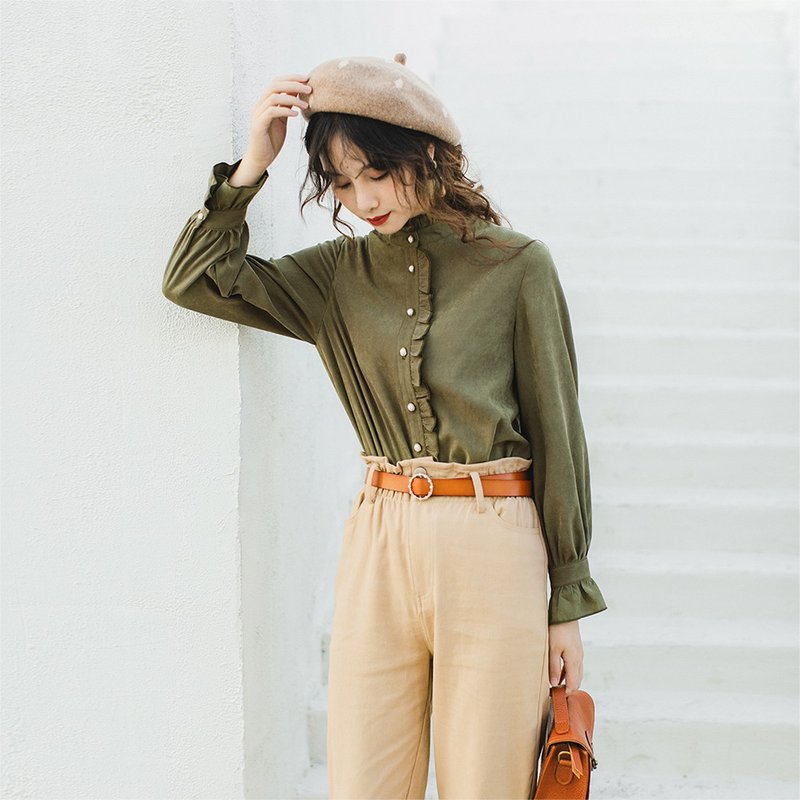 【秋季新款】衬衫女2019长袖气质轻熟港风衬衣复古显瘦上衣9736 - 女装衬衫 - 其他材质 