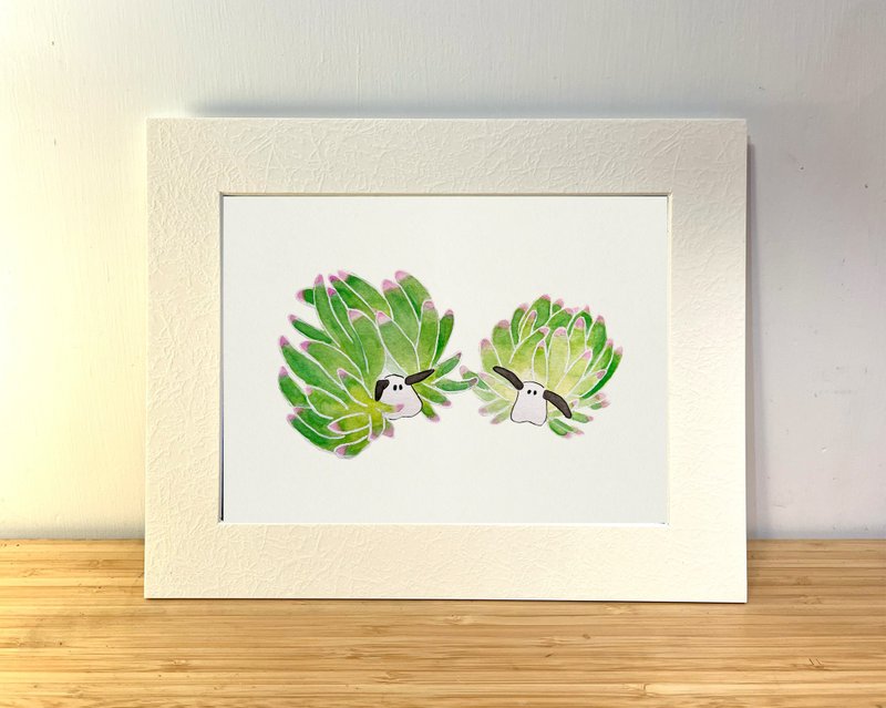 海洋插画 A5 艺术印刷画 - 绵羊海兔款 - 海报/装饰画/版画 - 纸 