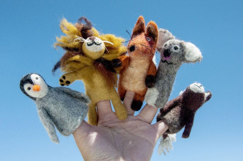 办公室疗愈小物 羊毛毡笔套/羊毛毡儿童玩偶/羊毛毡手指玩偶-动物 - 玩具/玩偶 - 羊毛 多色