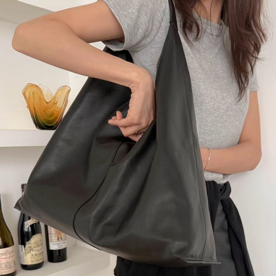【Bucks&Leather】大容量皮革托特包 - 现货 - 手提包/手提袋 - 真皮 黑色