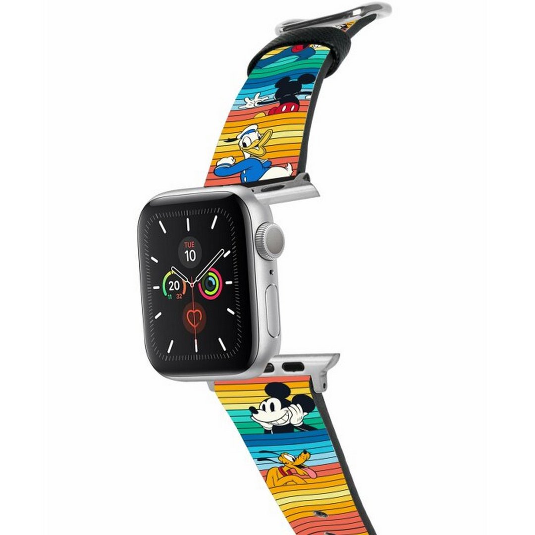 迪士尼米奇老鼠十字压纹牛皮革Apple Watch真皮表带Series 1-8,SE - 表带 - 真皮 