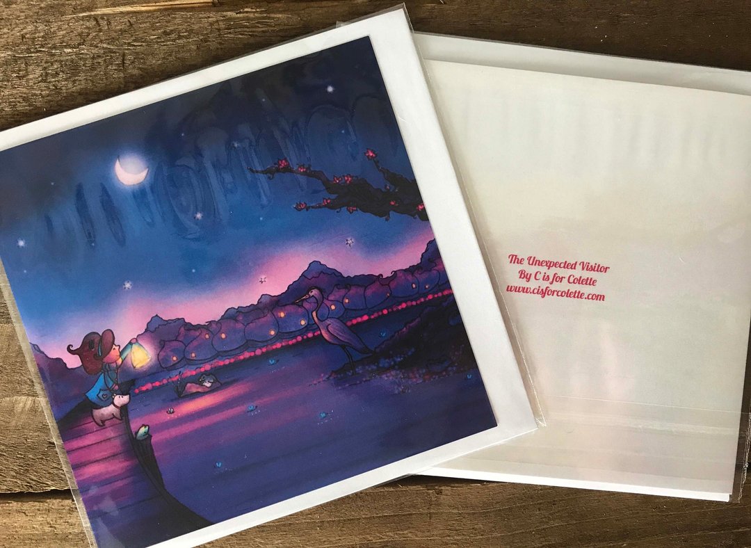 意想不到的访客 Greeting Card - 卡片/明信片 - 纸 蓝色