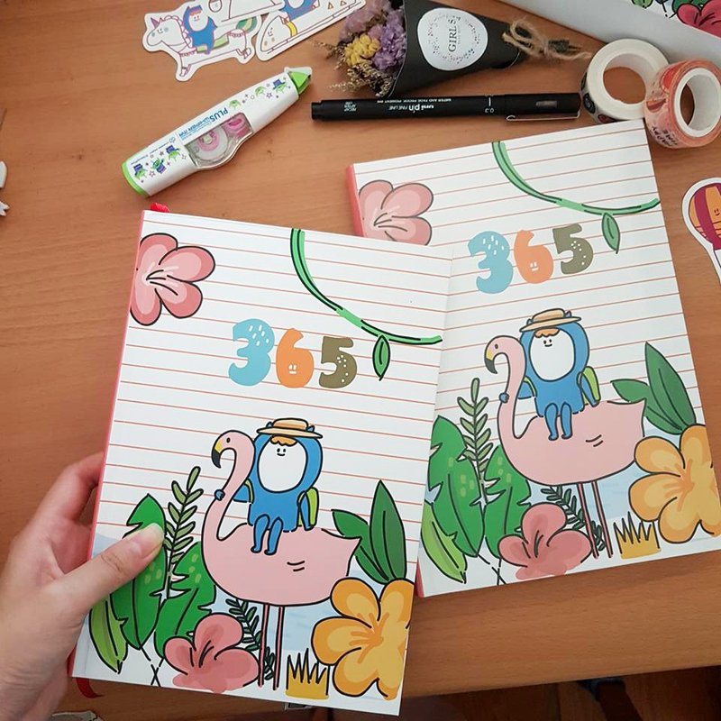 Ning's-手帐年历本(无时效)+月份贴纸#3(粉色)售完已绝版 - 笔记本/手帐 - 纸 