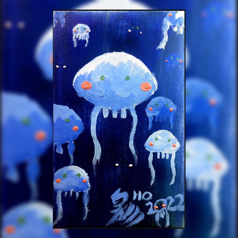 压克力画作 - J-Mo - 海报/装饰画/版画 - 棉 蓝色