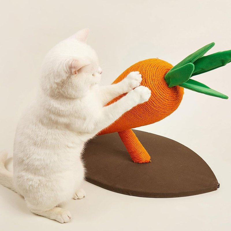 【FOFOS】嘿呦嘿呦拔萝卜! 超疗愈 胡萝卜造型猫抓柱 - 抓板/跳台 - 棉．麻 橘色