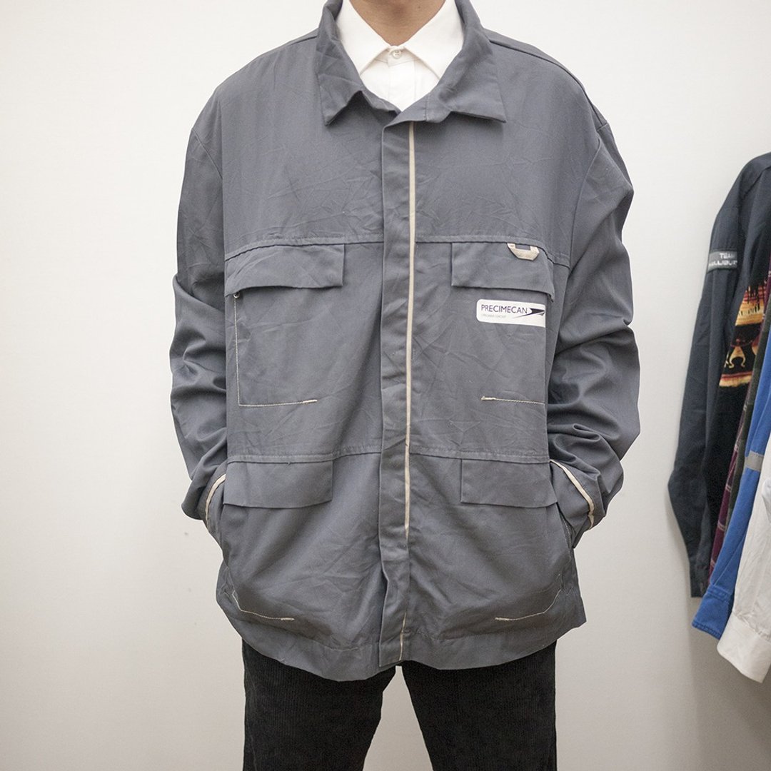 ELIS 企业工作外套 工作服 作业服 铁灰 古着 二手 工装 - 男装外套 - 棉 灰色