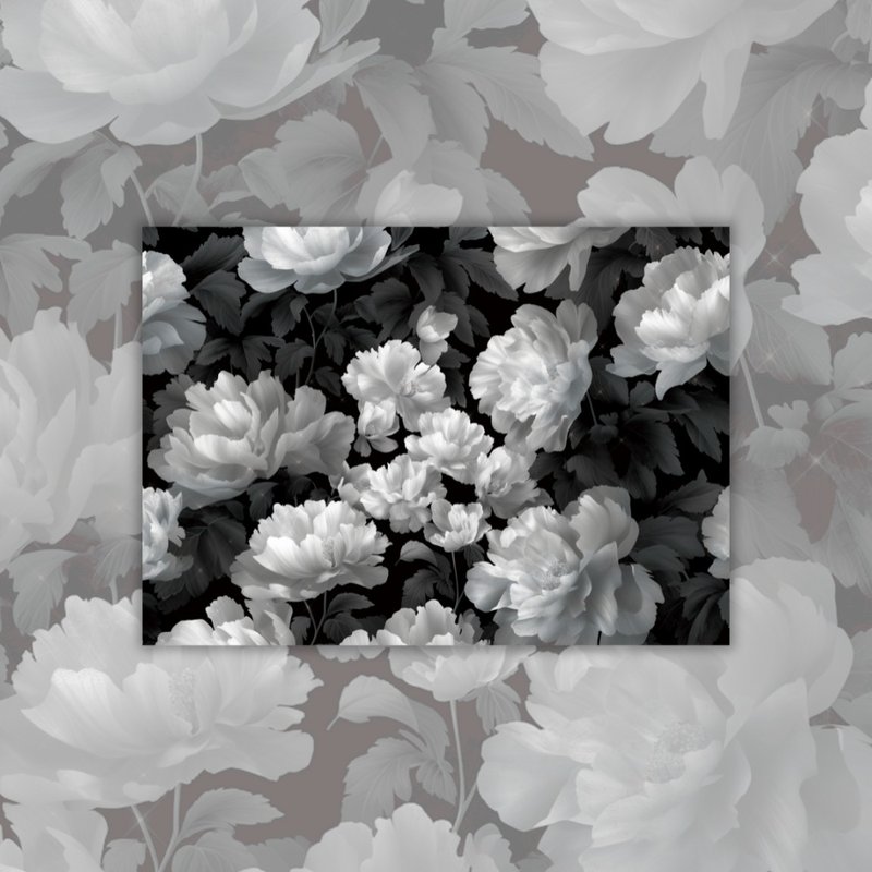 A4. 花卉单色描图纸 - 卡片/明信片 - 纸 