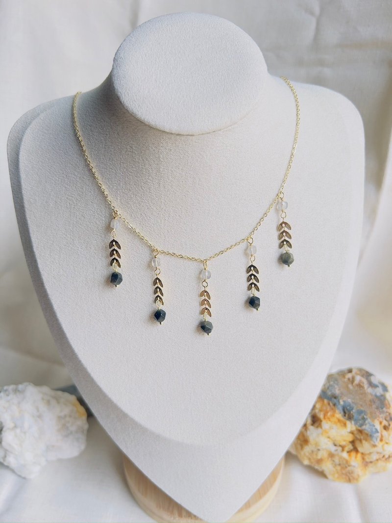 水晶矿石项链_午夜棋局_森系饰品_天然石_矿石_铜镀14K包金保色 - 项链 - 其他金属 