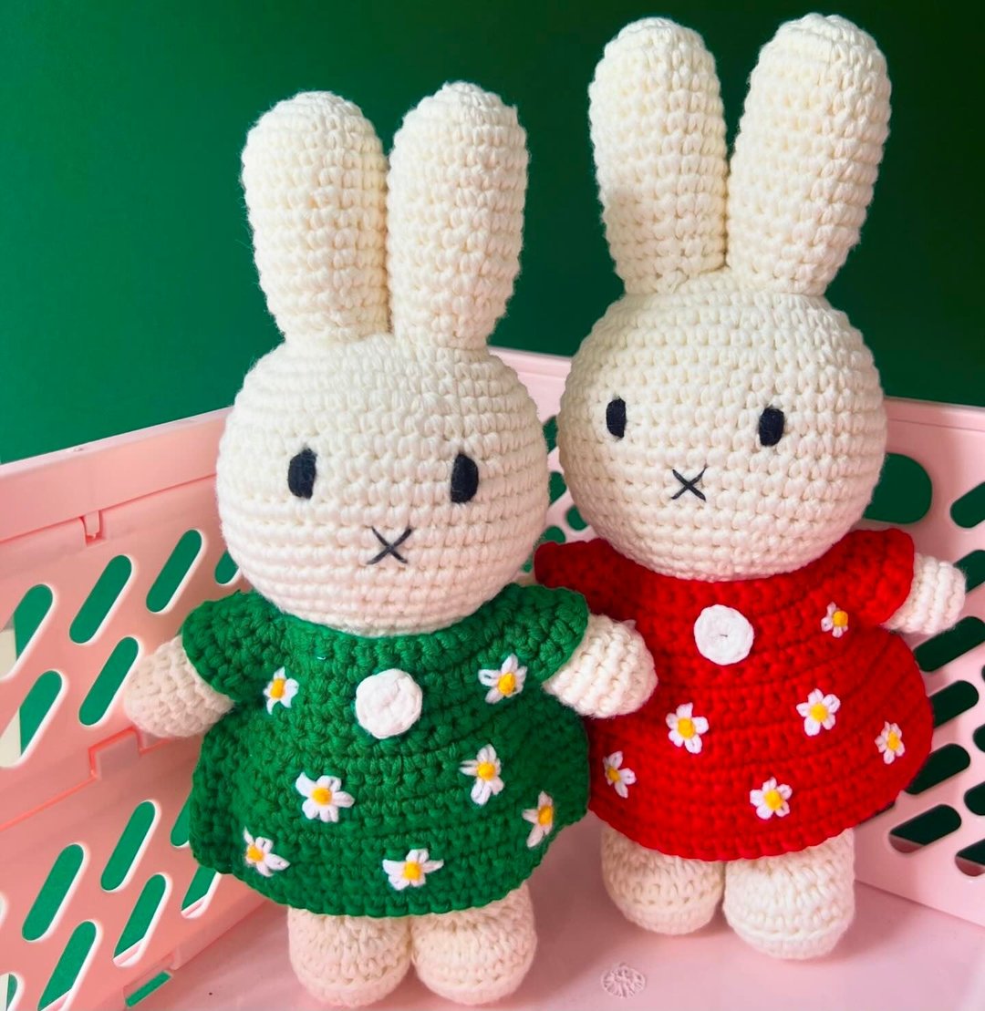 荷兰进口Miffy【碎花系列】Just Dutch授权正版全手工钩针米非兔 - 玩偶/公仔 - 棉 多色