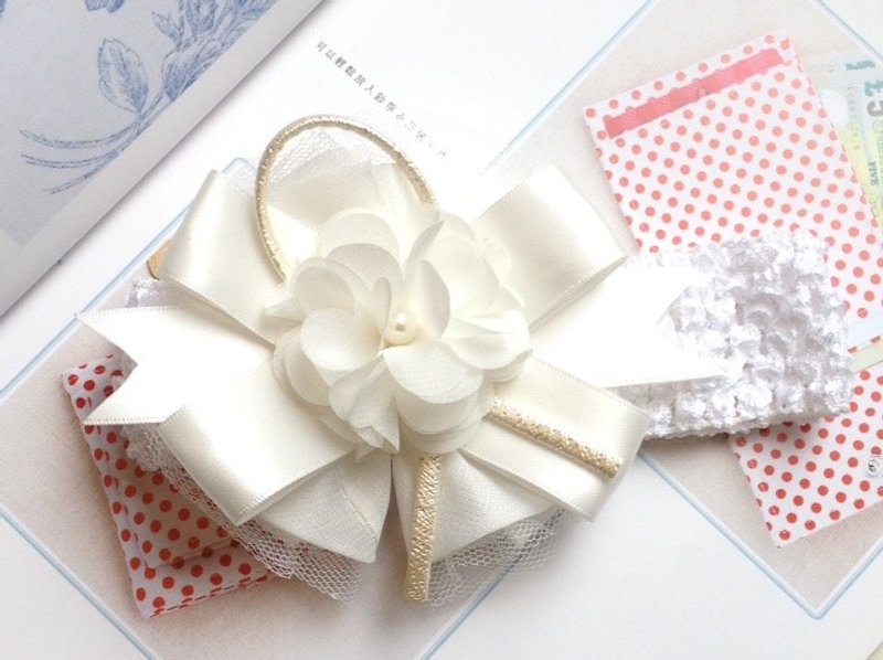 白色圆舞曲-宝宝发带 - 发饰 - 其他材质 白色