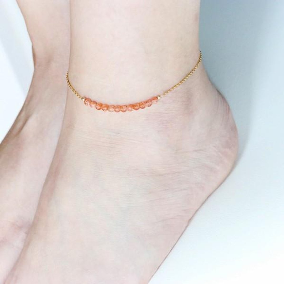 Sunstone anklets that lead to success - 脚链/脚环 - 其他金属 橘色