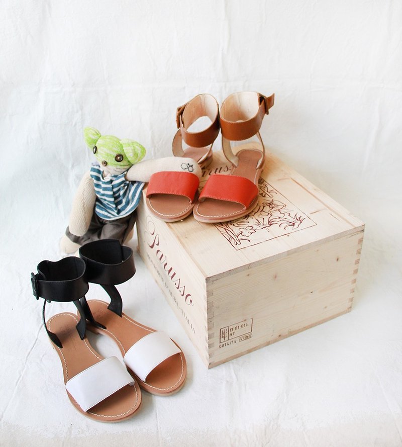 And 休止符_夏日凉鞋 - 男女凉鞋 - 真皮 黑色