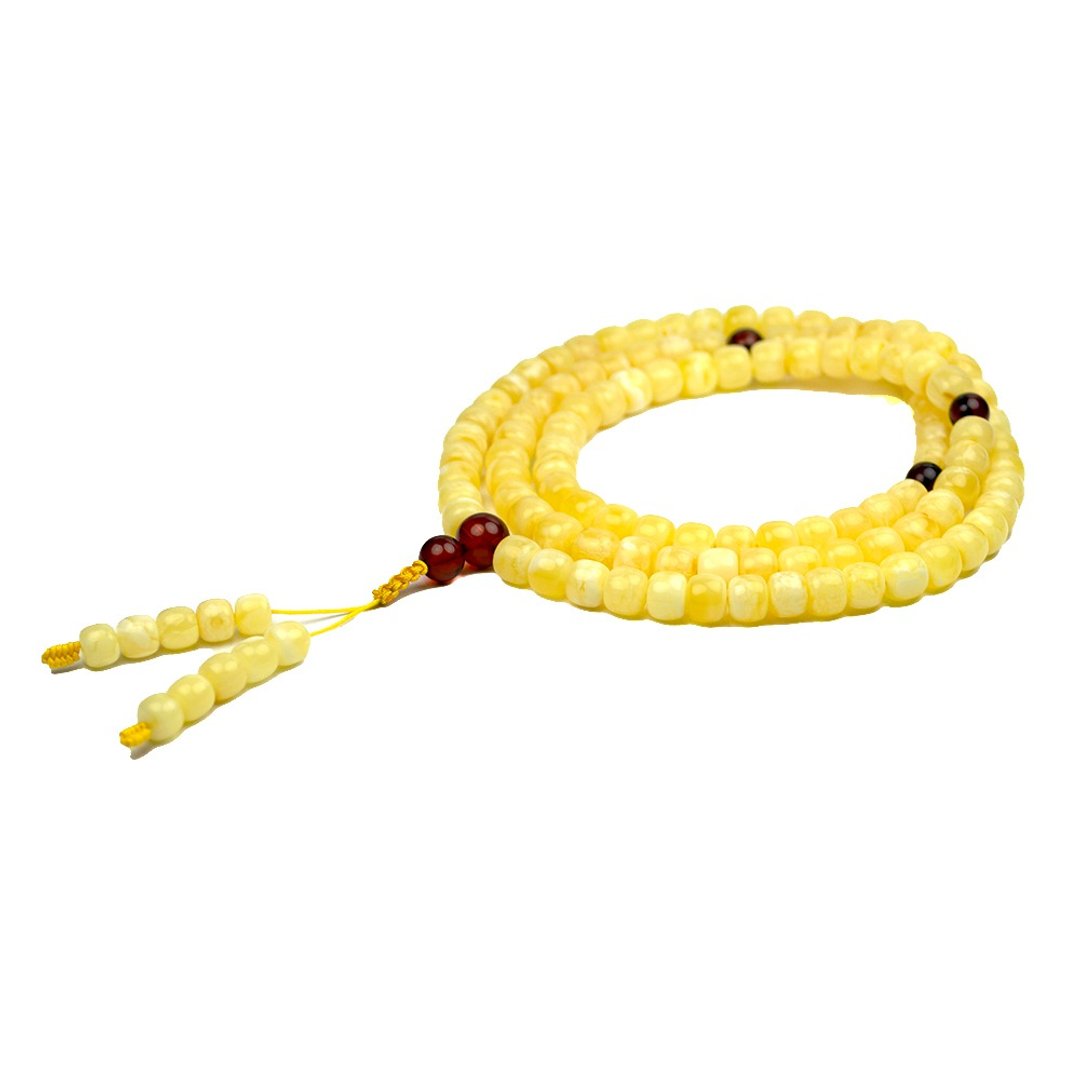【正佳珠宝】蜜蜡琥珀 顶级苹果形白金满蜜 蜜蜡转运珠  7mm - 手链/手环 - 半宝石 