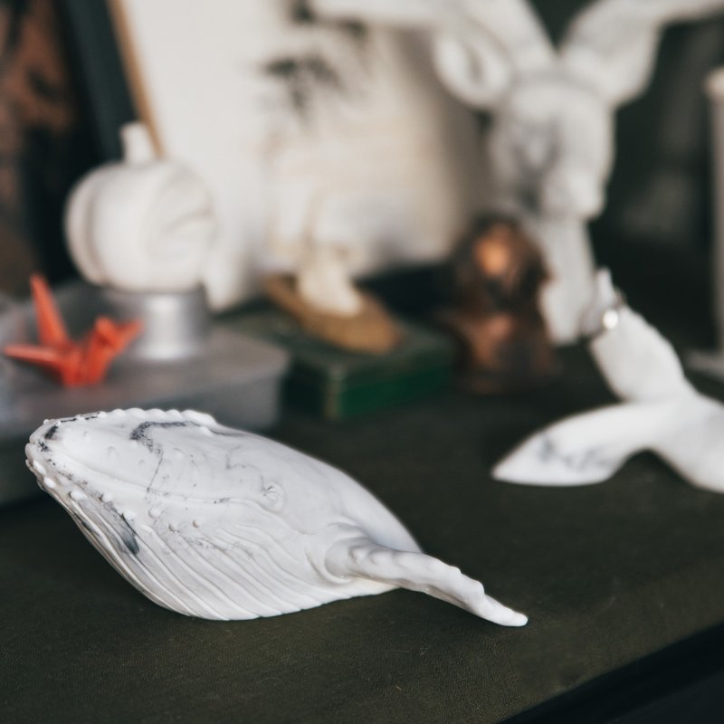 再生大理石摆饰。大翅鲸 - 摆饰 - 石头 