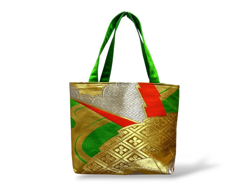 腰带改造托特包│独一无二│日本制│和风现代 - 手提包/手提袋 - 丝．绢 绿色