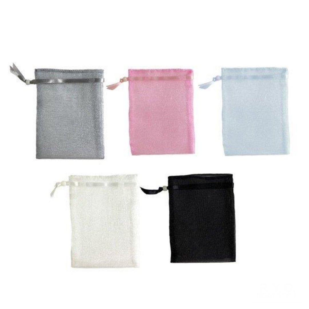 Organza pouch drawstring M size 50 pieces OEM possible 5color - 收纳用品 - 聚酯纤维 白色
