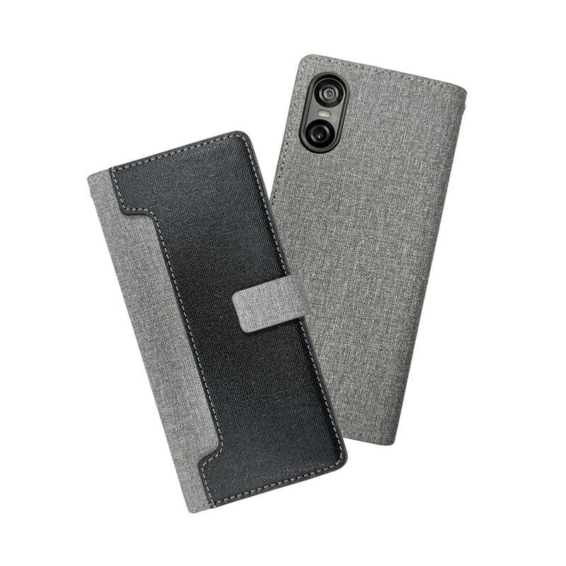CASE SHOP SONY Xperia 10 VI 前收纳侧掀皮套-黑 - 手机壳/手机套 - 人造皮革 黑色