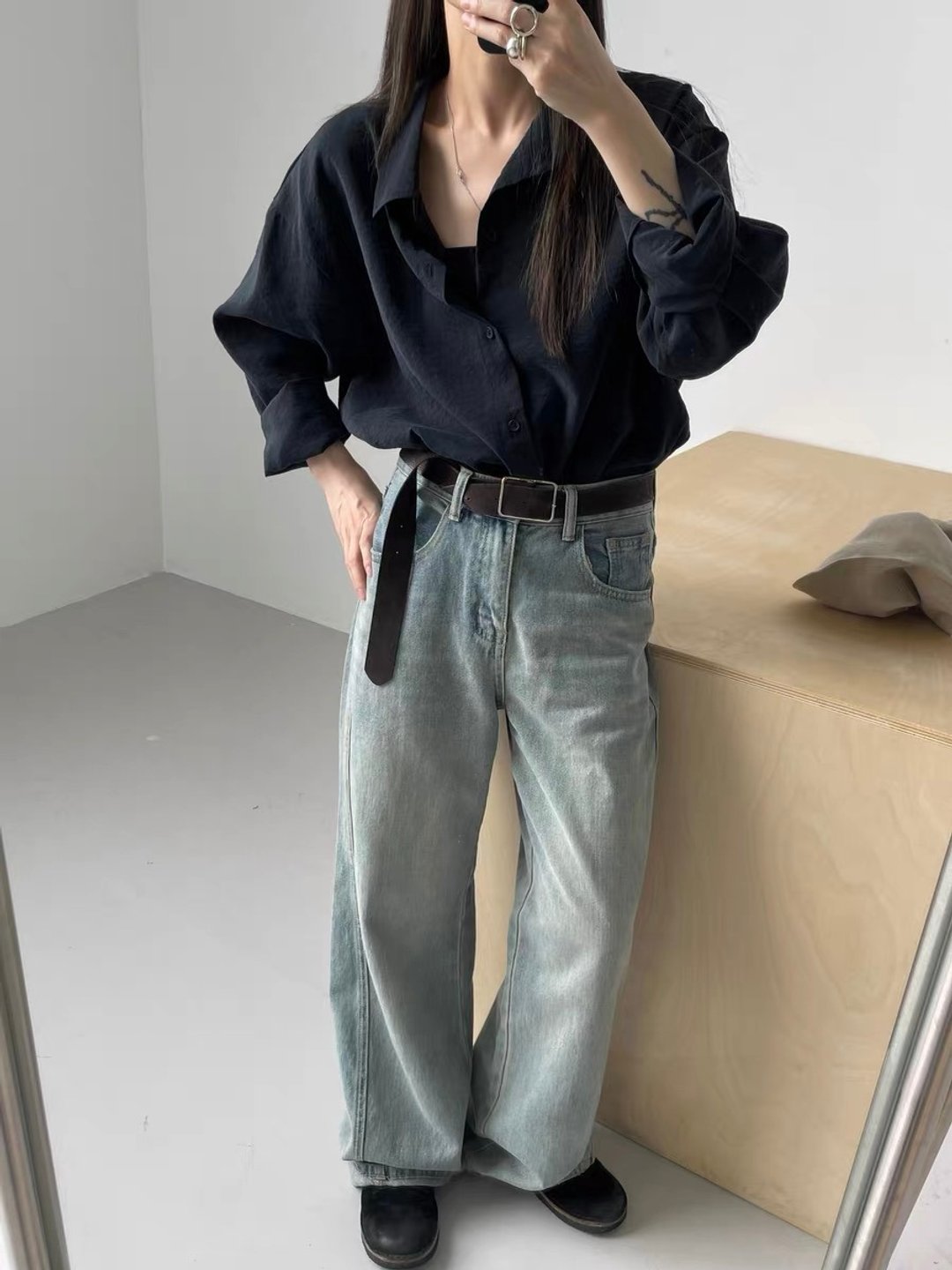 3rd三天堂日本冈山产90S jeans復古做旧单宁水洗牛仔裤 - 女装长裤 - 其他材质 