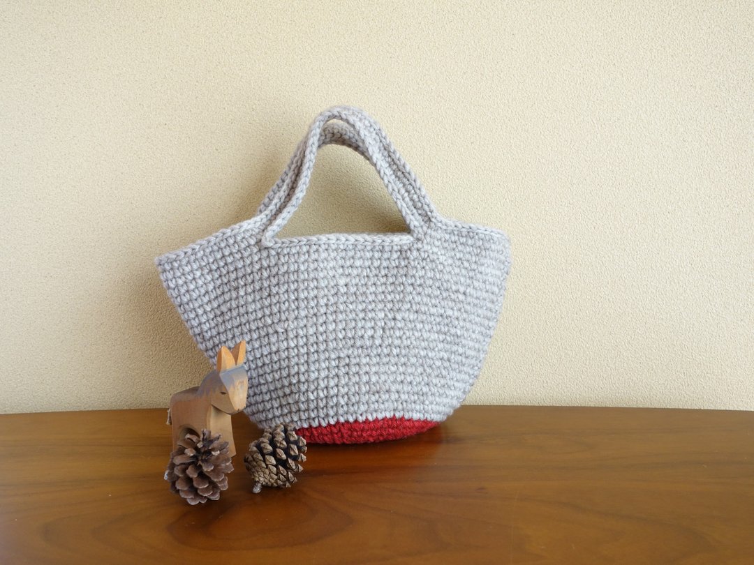 yuoworks / Mini marche bag / bottom-red / wool - 手提包/手提袋 - 其他材质 红色