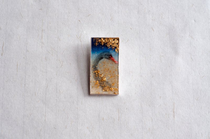 垂首的天鹅04号_蓝湖_白天鹅_迷你艺术品_吊坠_胸针_925银_优雅圣诞礼物 - 项链 - 其他金属 