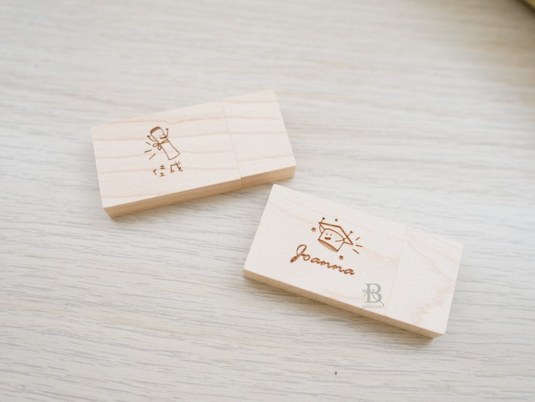 【小盒子】USB随身碟_方形 /礼物/企业赠品/毕业礼物/开学礼 - U盘 - 木头 橘色