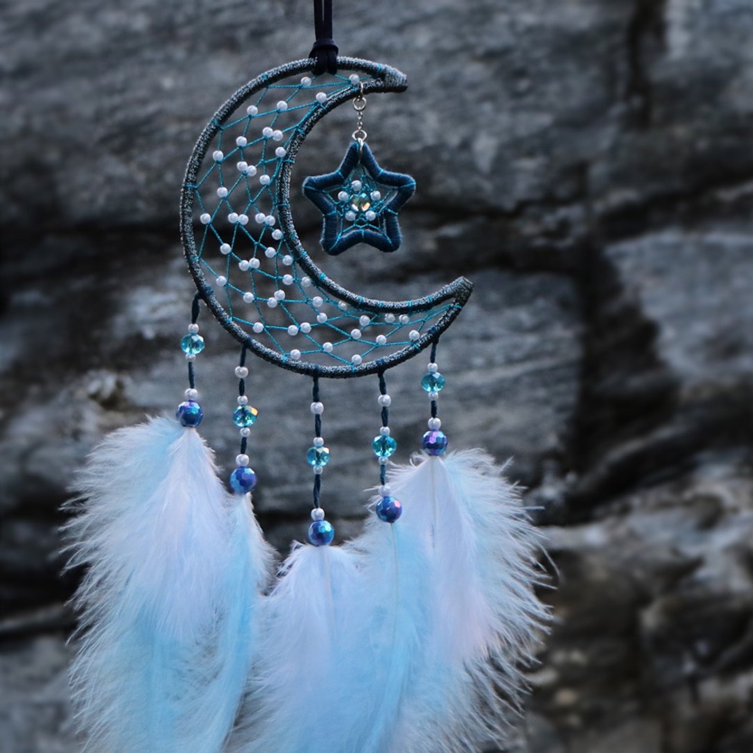 月夜星耀丨纪念礼物 Dreamcatcher 手工编织 捕梦网丨挂饰-星空蓝 - 摆饰 - 其他材质 蓝色