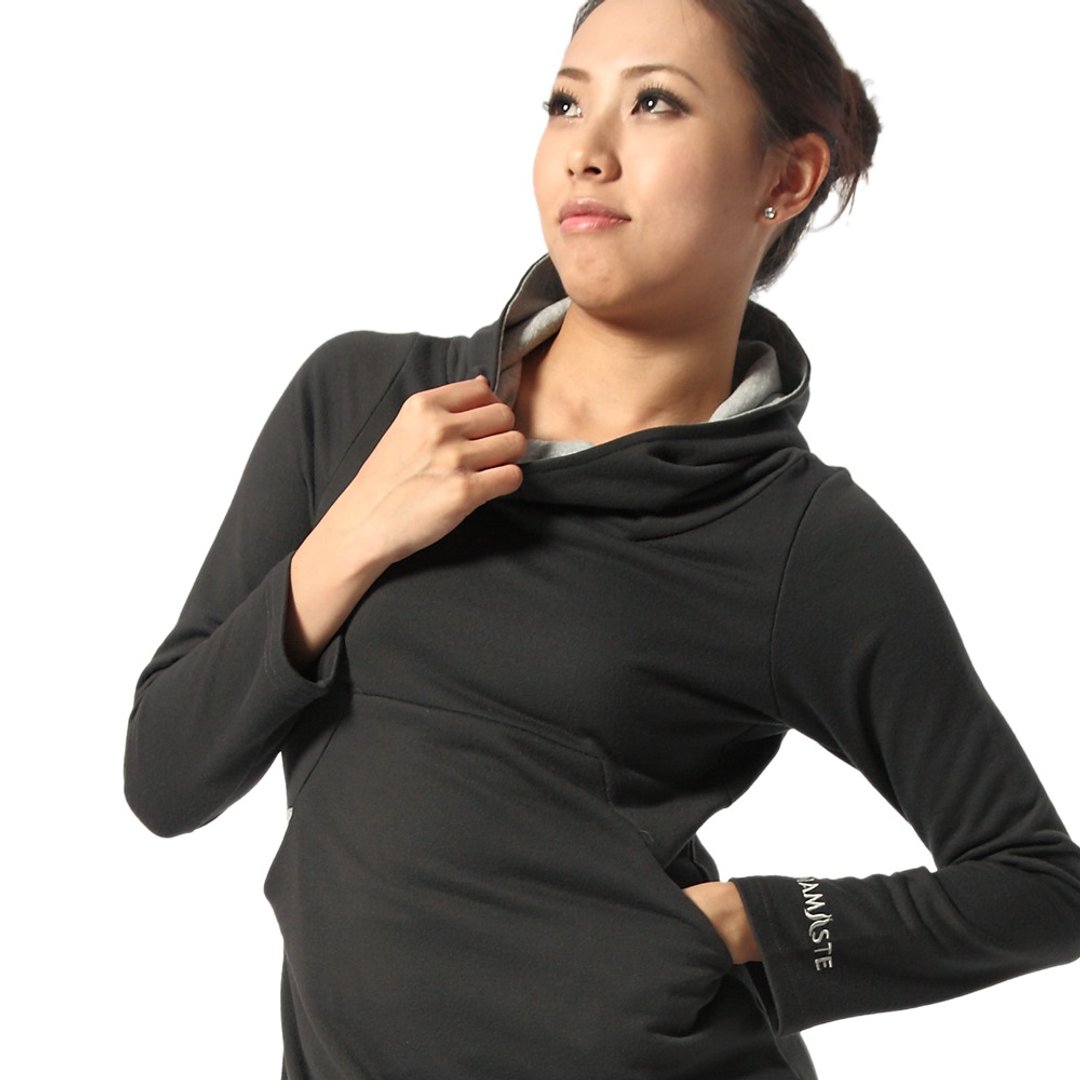 【NAMASTE】瑜珈长版连帽T - 铁灰 - 女装瑜珈服 - 其他材质 灰色