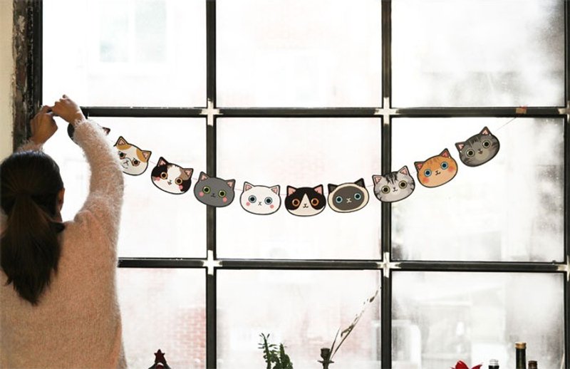 &Cabinet 十猫三角旗 - 摆饰 - 纸 白色