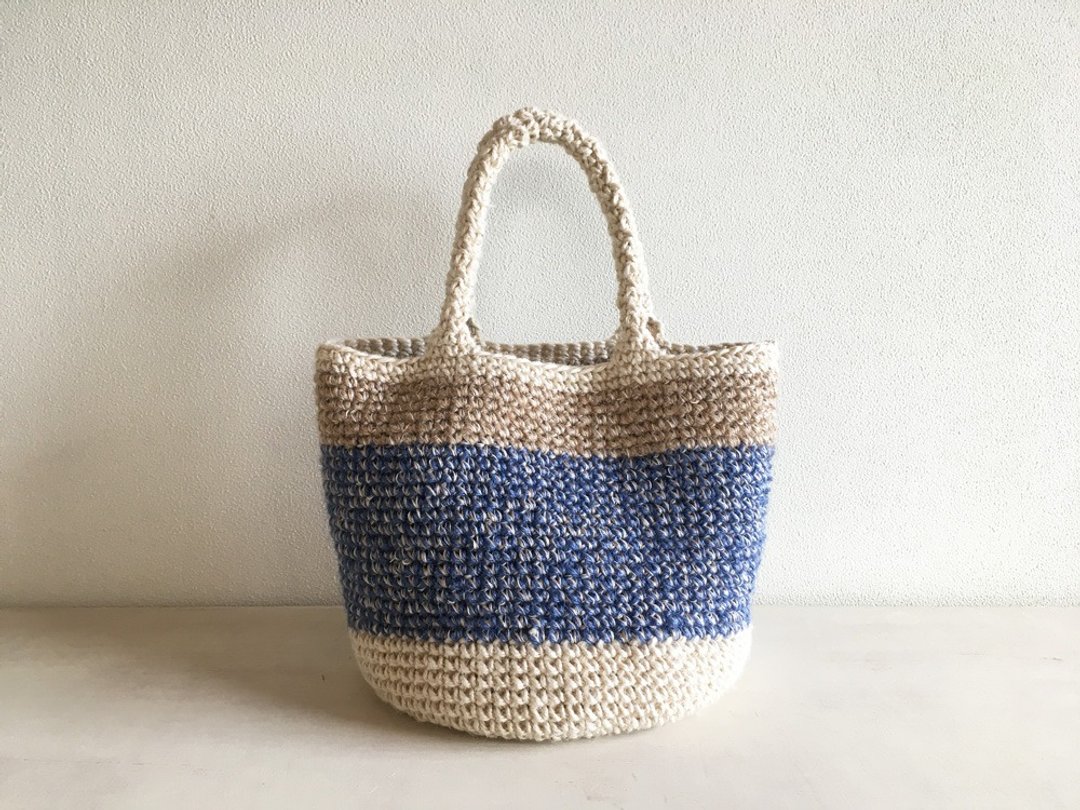 Twine walk tote bag BlueMix - 手提包/手提袋 - 棉 蓝色