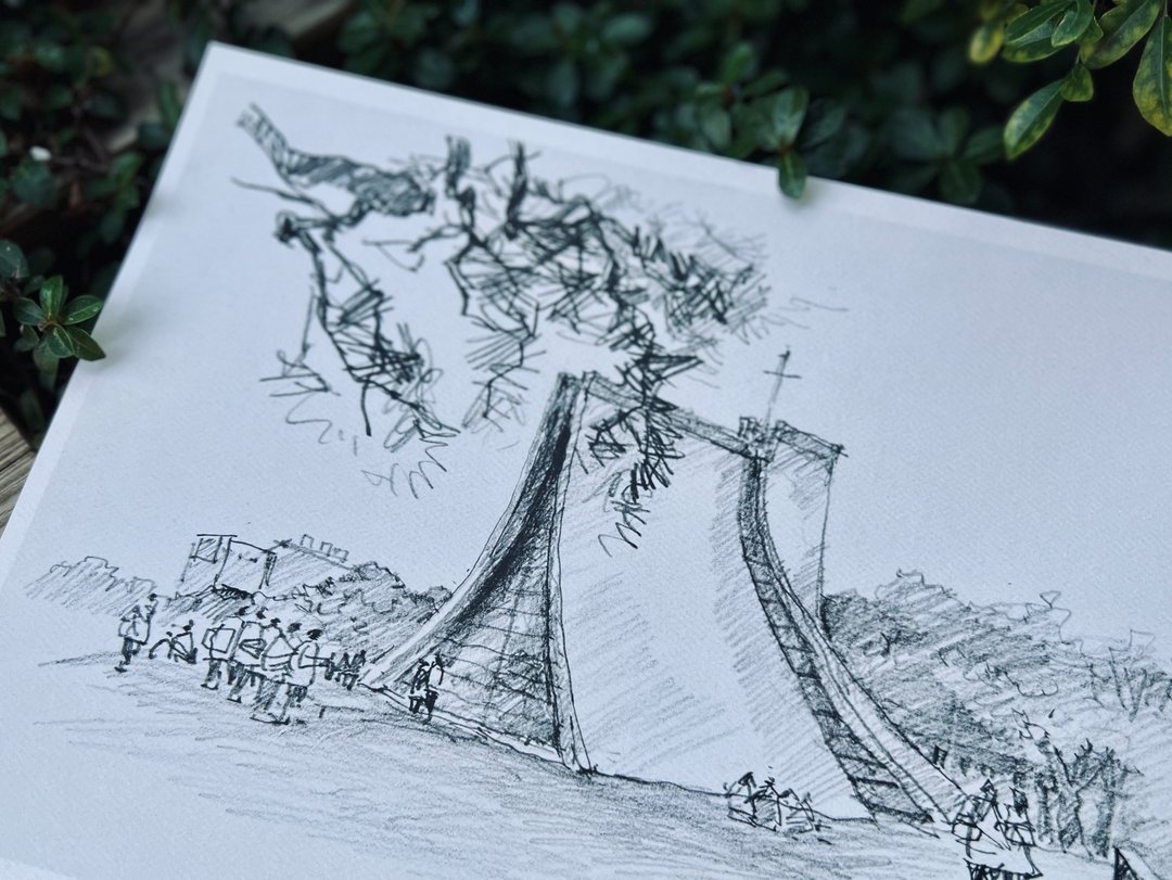 风景艺术微喷-东海大学路思义教堂 - 其他 - 纸 黑色
