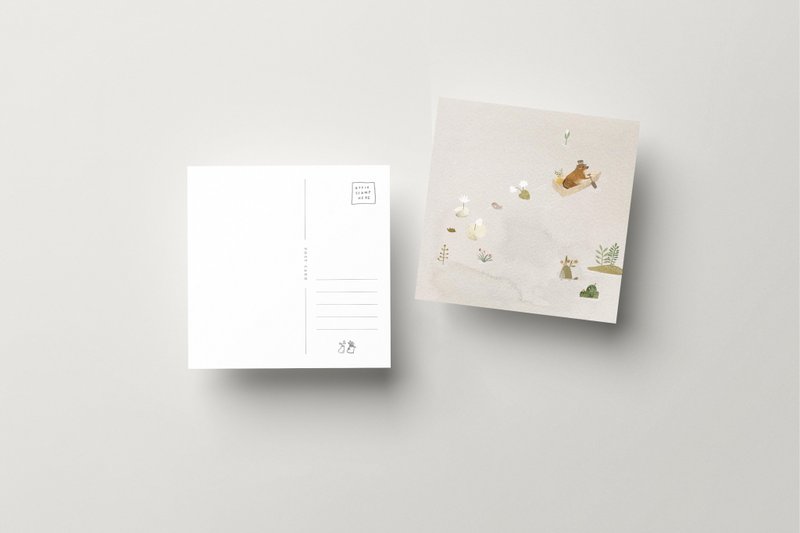 水獭 12cm 方形明信片 - 卡片/明信片 - 纸 