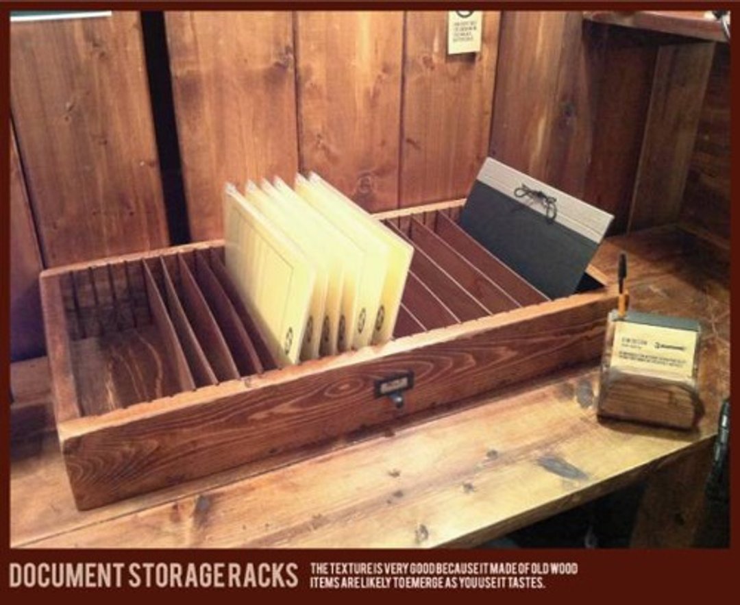 Limited quantity! Antique document case storage grid shelf chart display accessory document shelf document stand - 其他 - 木头 