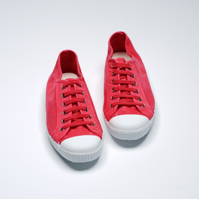 西班牙国民帆布鞋 CIENTA 74777 67 桃红色 洗旧布料 大人 系带款 - 女款休闲鞋 - 棉．麻 粉红色