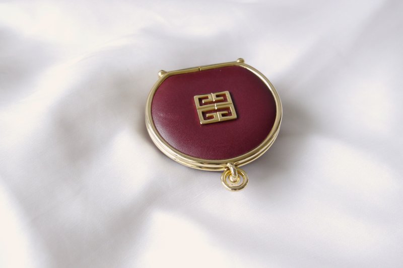 FOAK古着 /保留中/Givenchy酒红真皮古董零钱包 - 零钱包 - 真皮 