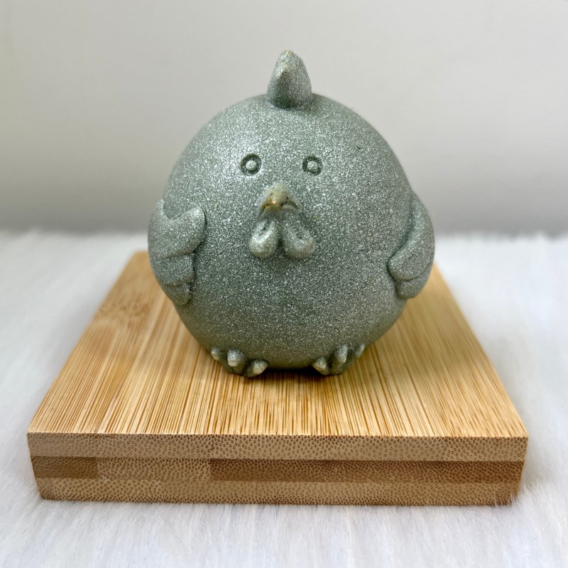 十二生肖青砂石摆件 - 鸡 | 风水摆件 | 奇门摆件 | 开运 - 摆饰 - 石头 绿色