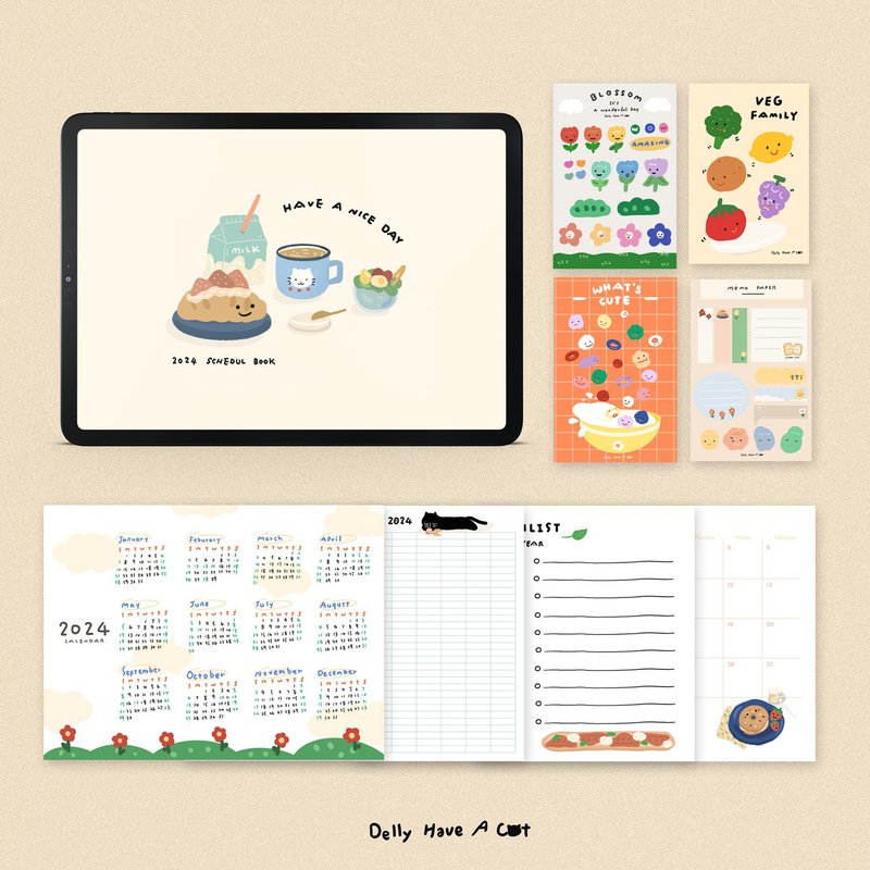 电子手帐 | 2024 早餐手帐 / iPad手帐 / Goodnote模板/转跳式 - 电子手帐及素材 - 其他材质 