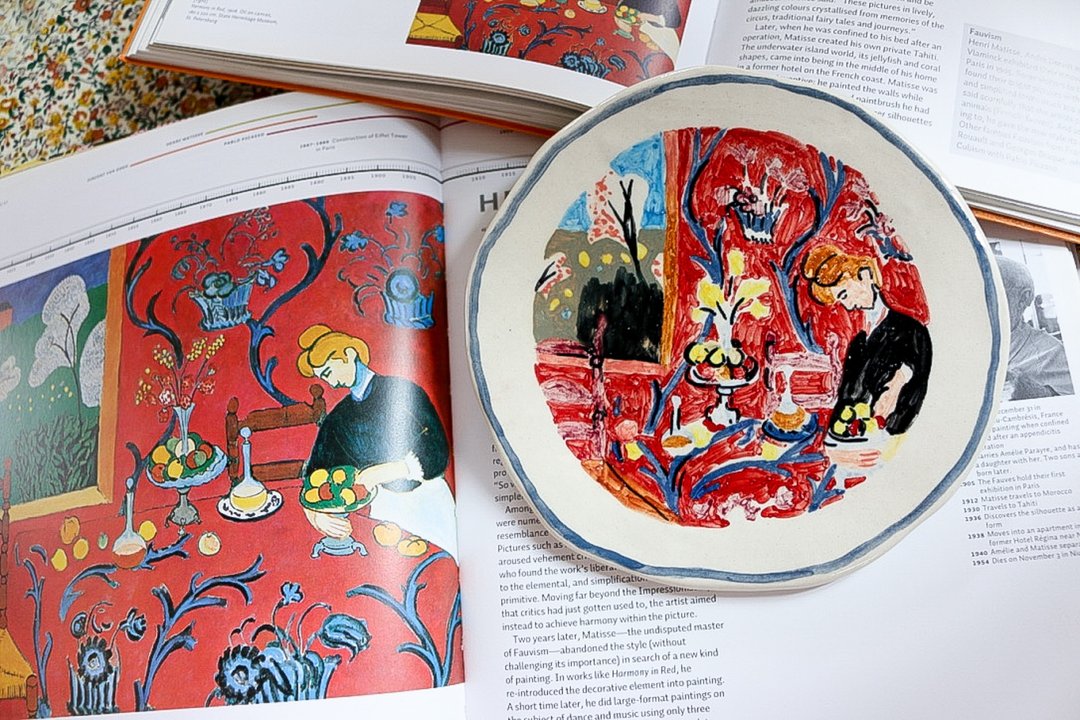 Ceramic Plate Henri Matisse  - 花瓶/陶器 - 陶 红色
