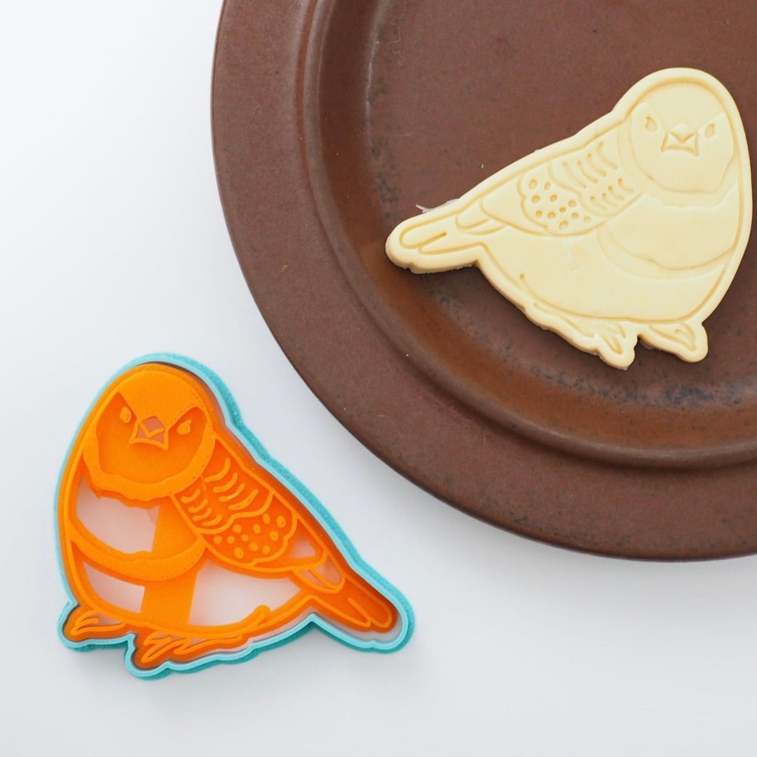 Double-barred finch 3d printer cookie mold - 厨房用具 - 塑料 白色