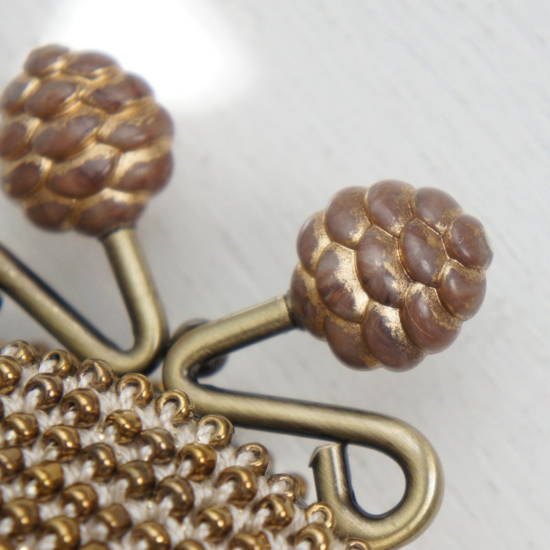 Ba-ba handmade Beads crochet coinpurse No.1173 - 化妆包/杂物包 - 其他材质 金色
