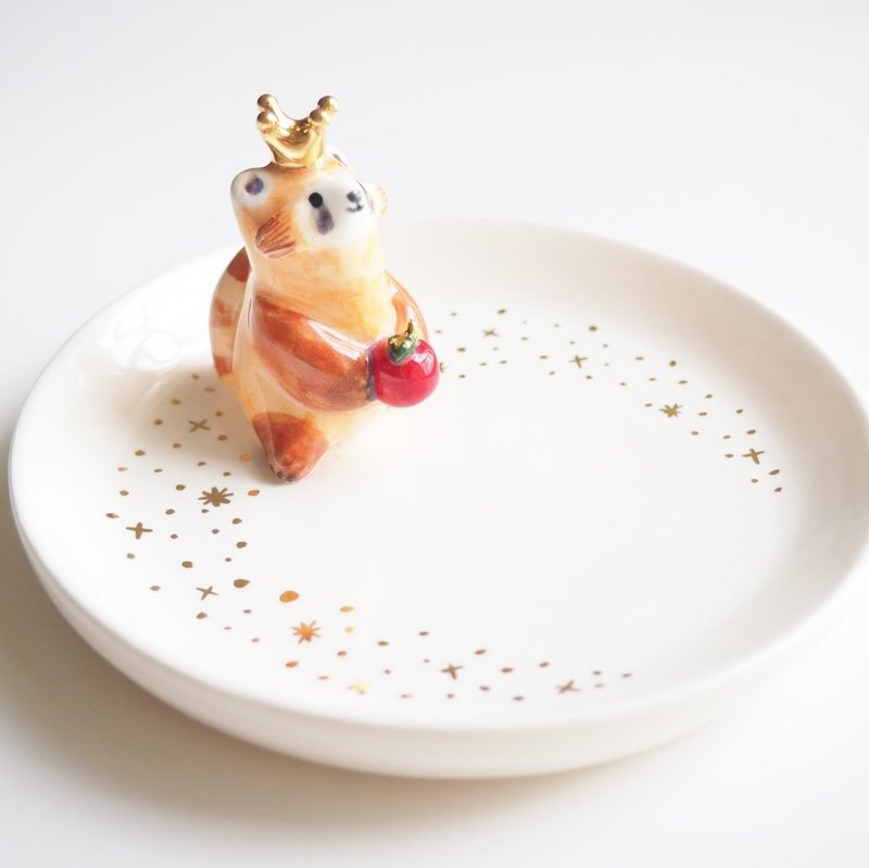 小猫熊白瓷小盘 - 浅碟/小碟子 - 瓷 橘色