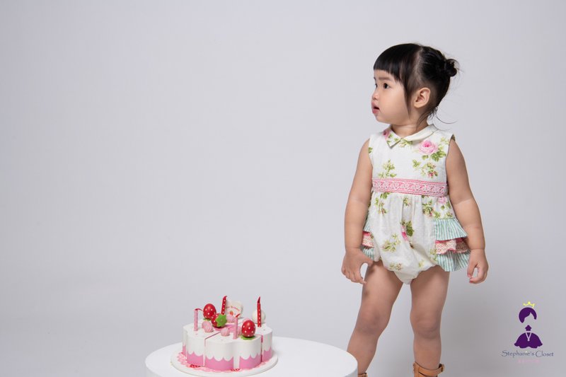 玫瑰花园-长腿包屁 - 包屁衣/连体衣 - 棉．麻 粉红色