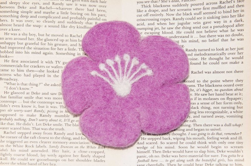 情人节礼物民族风森林系圣诞礼物羊毛毡杯垫 吸水杯垫-日本樱花朵 - 杯垫 - 羊毛 粉红色