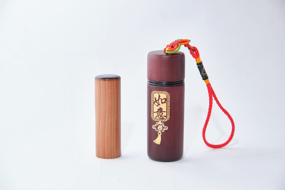 红豆杉材质圆形脐带胎毛印章 - 其他 - 木头 卡其色