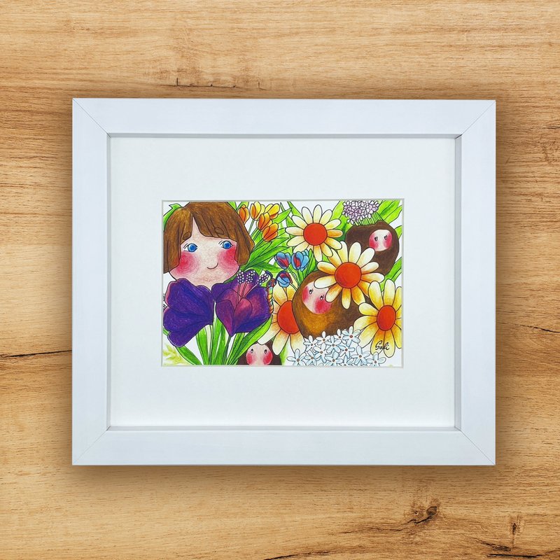 沙粒默-春日Spring-艺术微喷输出画作22x25cm/含框-收藏送礼作品 - 海报/装饰画/版画 - 纸 多色