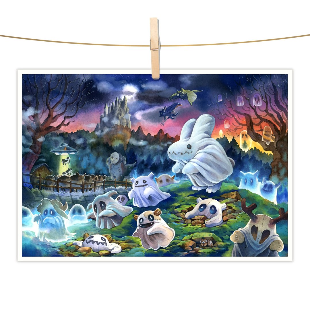 afu水彩插画明信片 - 怪奇物语 - 卡片/明信片 - 纸 