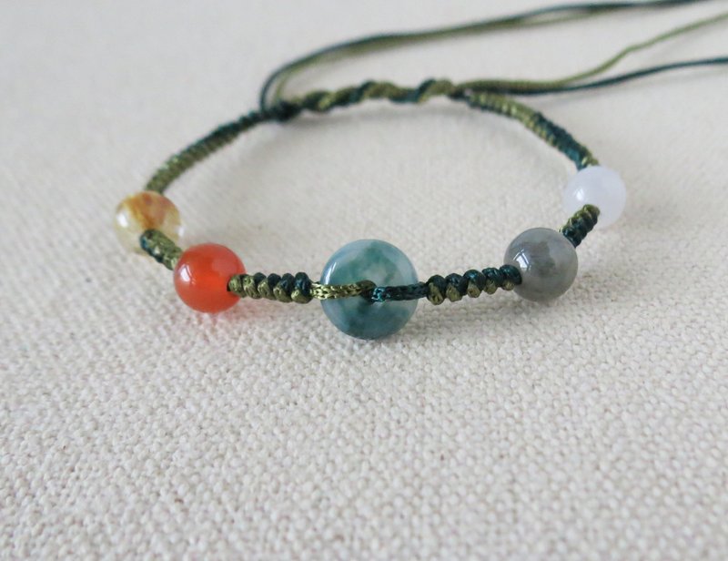 本命年【开运招财五行珠】丝光编织手链*03*增加整体运势 - 手链/手环 - 宝石 多色