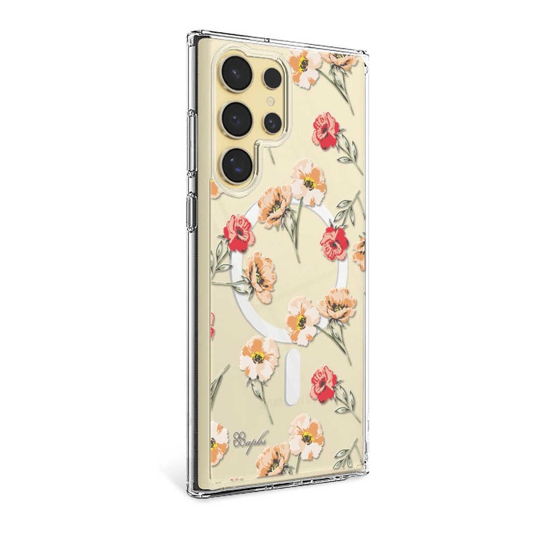 Samsung S26/S25/S24/S23 轻薄军规防摔磁吸手机壳 - 小清新 - 玫瑰园 - 手机壳/手机套 - 其他材质 多色