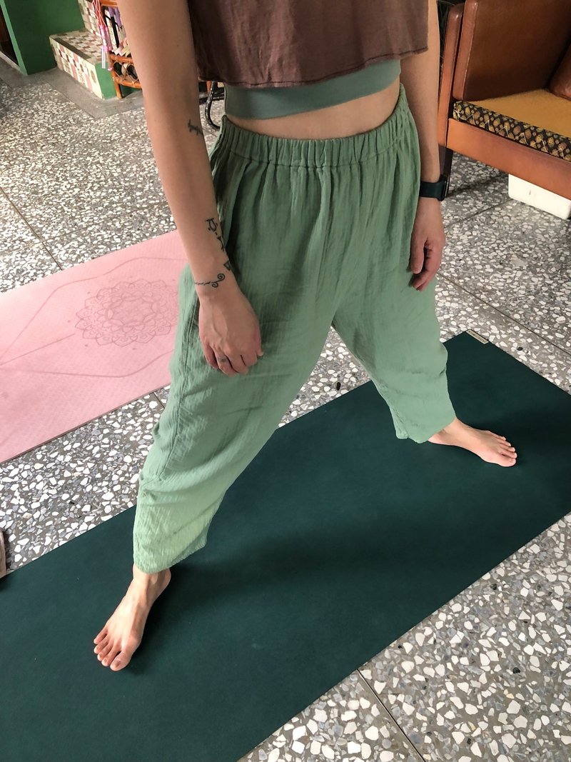 有机棉细管 小管 瑜珈 日常裤 - 女装长裤 - 棉 多色